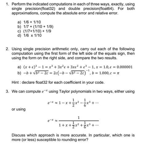 Solved 1 Perform The Indicated Computations In Each Of Chegg