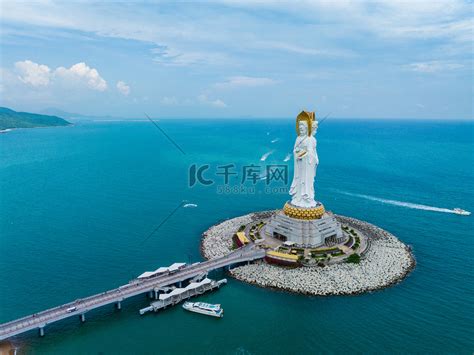 海南三亚南山南海观音航拍美景高清摄影大图 千库网