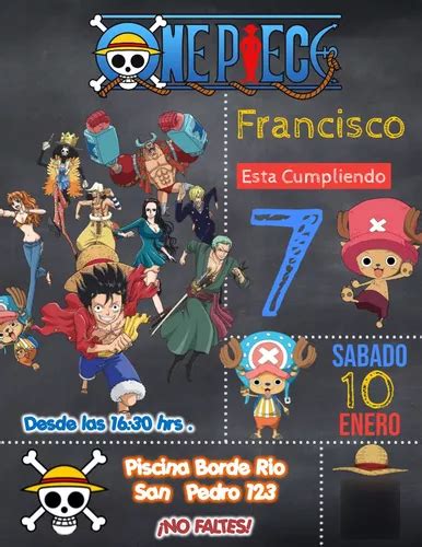 Invitaci N Digital One Piece Anime Cumplea Os Cuotas Sin Inter S