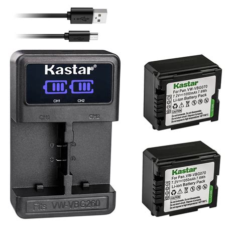 Kastar Pack Vw Vbg Battery And Led Usb Charger Compatible With