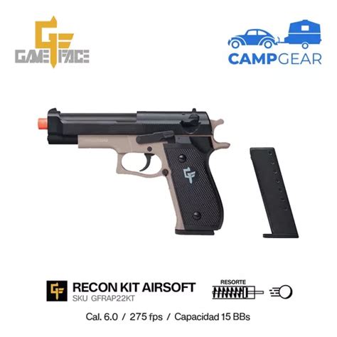 Pistola Airsoft Game Face Recon Resorte Cal 6mm Con Funda En Venta En