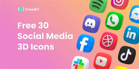 3d Social Media Icon Png