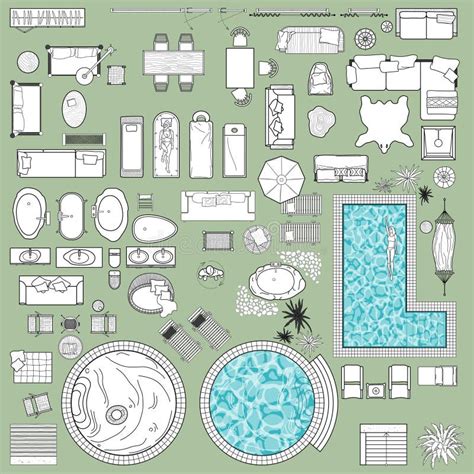 Interior Design Floor Plan Symbols Stock Illustrations – 422 Interior ...