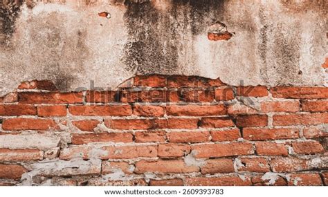 Naked Orange Brick Wall Surface Broken Stock Photo 2609393783 Shutterstock