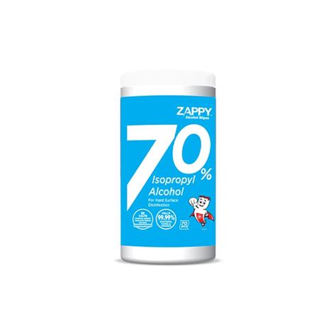 Zappy IPA Alcohol Wipes 70 Sheets Canister Wipes X 2 Bottles