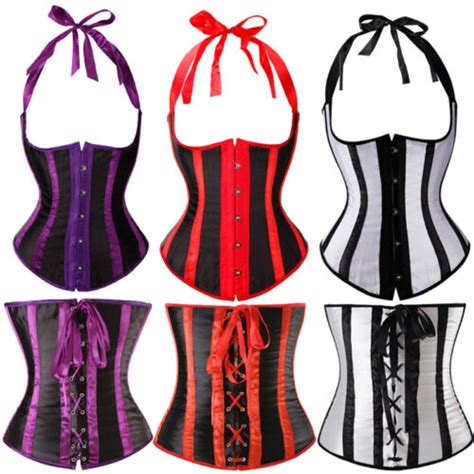 Sexy Bustier Underbust Corset Lace Up Women Boned Top Steampunk Basque Lingerie EBay