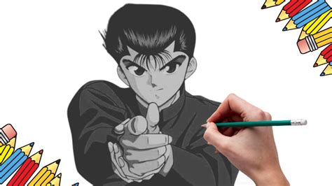 How To Draw Yusuke Urameshi Step By Step Tutorial Youtube