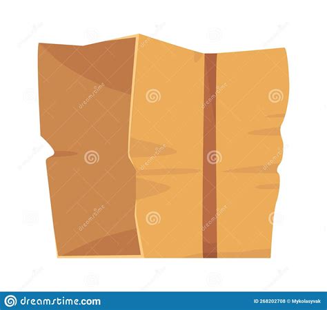 Damaged And Broken Cardboard Box Flat Icon Paper Packaging For Parcel