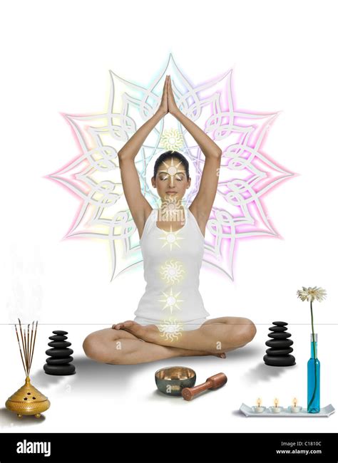 Representación ilustrativa mostrando los siete chakras principales del