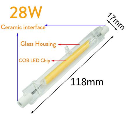 R7s Led 7w 15w 28w 78mm 118mm Lamp Dimmable Glass Tube Light Ceramic