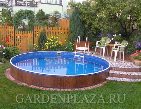 Бассейн каркасный на даче фото в ландшафтном дизайне фото