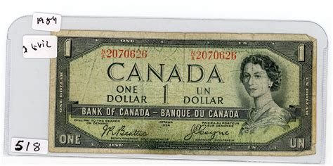 1 DOLLAR BILL (CANADA) *1954*