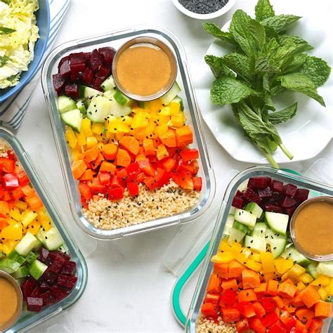 Chopped Rainbow Salad Bowls With Peanut Sauce Recipe Eatingwell