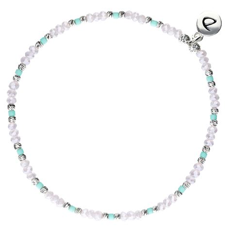 Bracelet Elastique Perles Violettes Et Turquoise Nusa Doriane