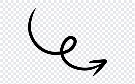 Elegant Curly Arrow PNG for Creative Designs