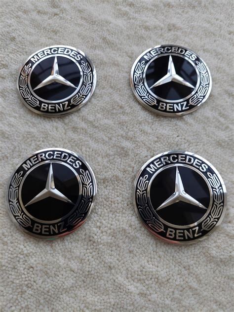 Pcs Set Wheel Center Hub Caps Stickers For Mercedes Mm Inch