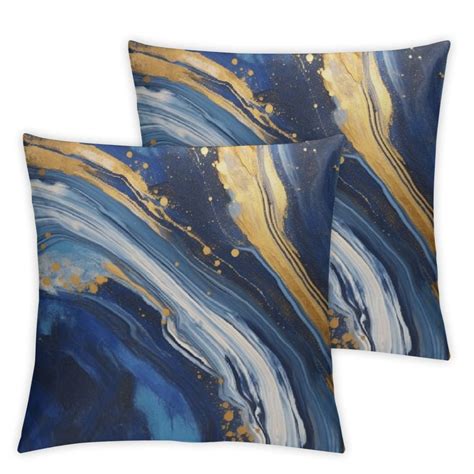 Blue Marble Texture Throw Pillow Covers Set Of Pillow Cushion Cases