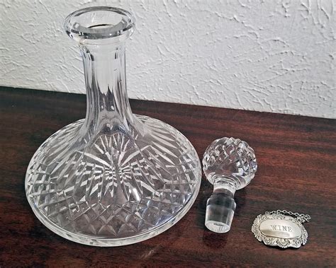 Vintage Irish Waterford Crystal Ships Decanter With Solid Silver Wine Label At 1stdibs Vintage