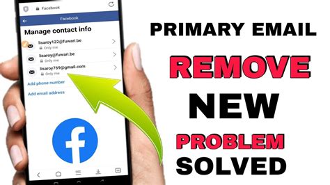 How To Remove Primary Email In Facebook You Can T Manage Your