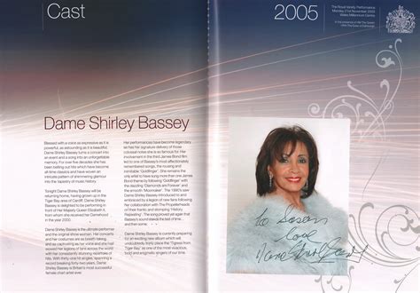 Programme 2005 Royal Variety Performance Dame Shirley Bassey Blog