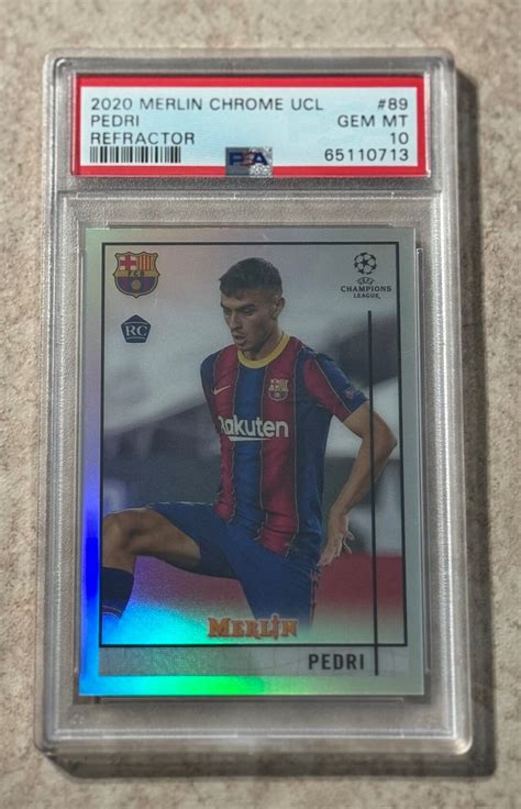 2020 Topps Merlin Chrome UCL Soccer Refractor Pedri RC Rookie Etsy