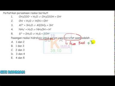Konsep Mudah Menentukan Reaksi Hidrolisis Dari Garam Yang Bersifat Asam