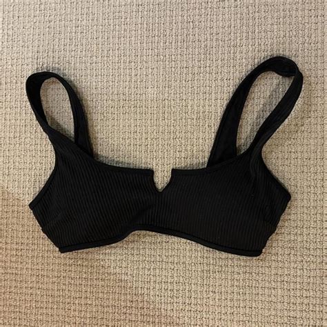 Hollister Black Bikini Top Swim Size Xs Extra Depop