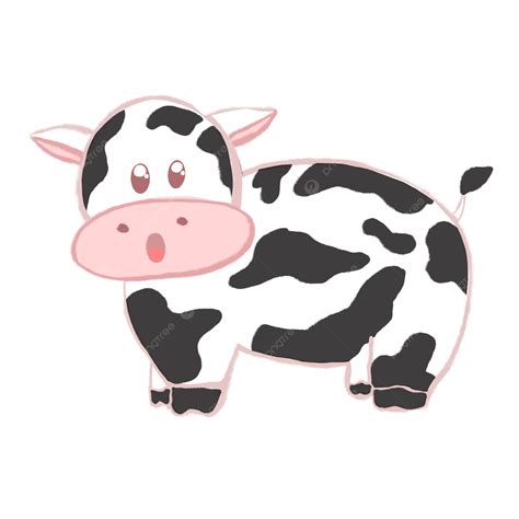 Ilustración De Dibujos Animados De Vaca Linda Pegatina En Negro Y Mientras Png Dibujos Vaca