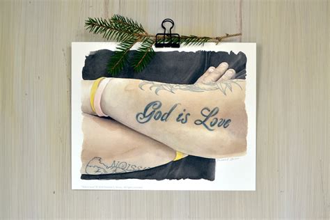 Christian Tattoo Art Print god is Love - Etsy