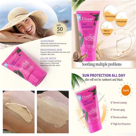 Disaar Snail Sunscreen Whitening Sun Cream SPF 50 Sunblock 100ml