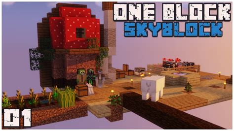 Minecraft One Block Skyblock Ep 1 Building Base Getting Started