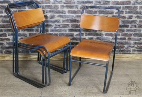 VINTAGE METAL STACKING CHAIRS RESTAURANT CHAIR