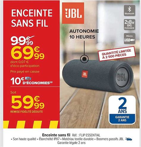 Promo Enceinte Sans Fil Jbl Chez Carrefour ICatalogue Fr