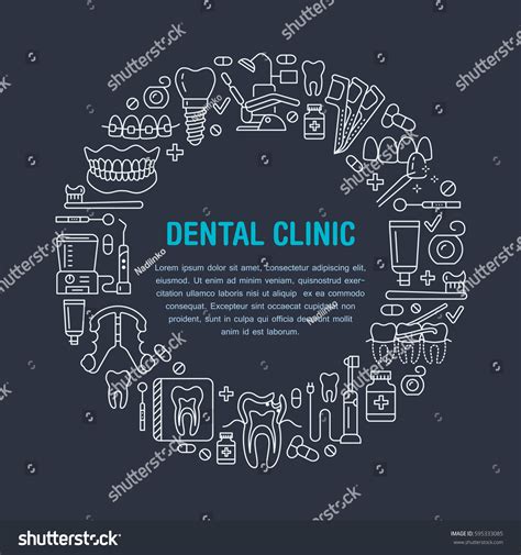 Dentist Orthodontics Medical Banner Vector Line Stock Vector Royalty