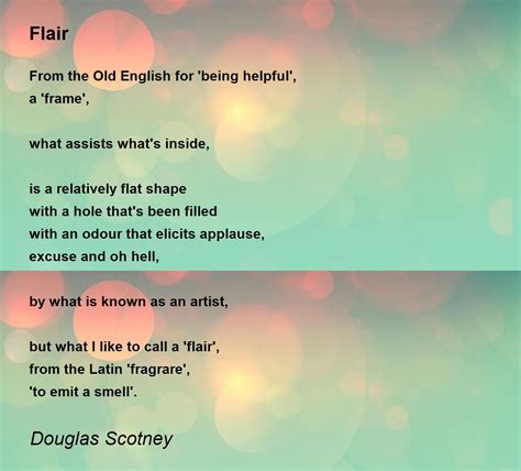 Flair By Douglas Scotney Flair Poem