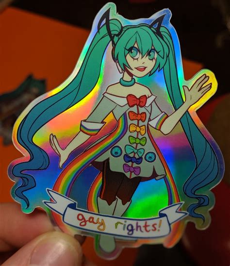 Gay Rights Hatsune Miku Sticker Holographic Waterproof For Etsy