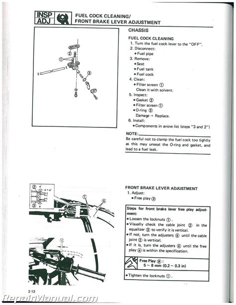 1988-1991 Yamaha YFM100 Moto-4 ATV Service Manual