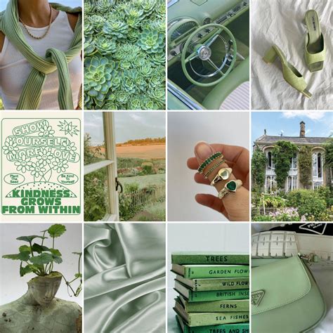 Green Aesthetic Wall Collage