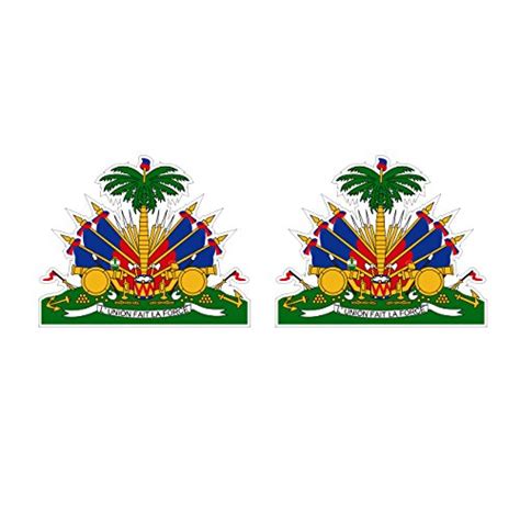 Two Pack Haitian Coat Of Arms Sticker Fa Graphix Decal Self Adhesive