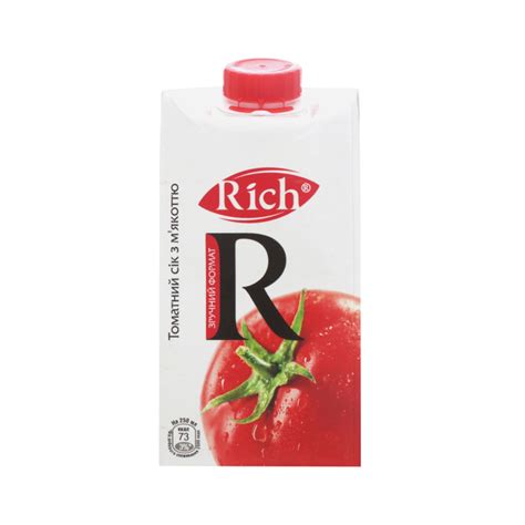 Сок томатный с мякотью Rich т/п 0.5л Rich(4820039353412): купить в ...
