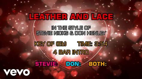 Stevie Nicks And Don Henley Leather And Lace Karaoke Youtube Music