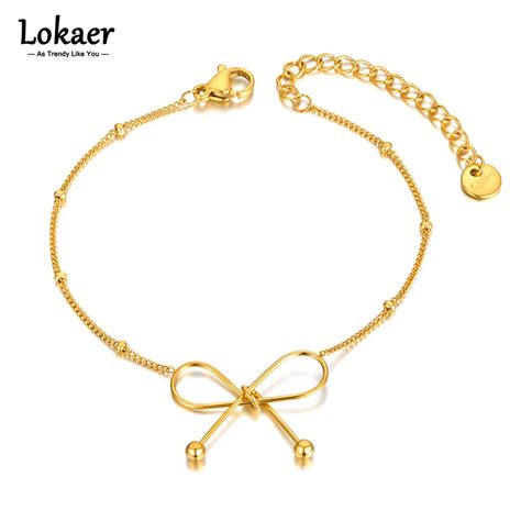 Lokaer Pulseras De Eslabones De Cadena De Acero Inoxidable Para Mujer