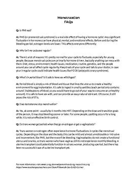 Menstruation Faq By Pillowtalk Sex Ed Eli Scriver Tpt