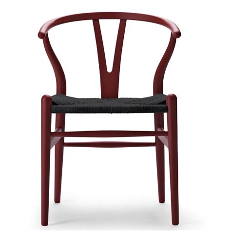 Carl Hansen S N Sedia Wishbone Ch Faggio Verniciato Rosso Corda