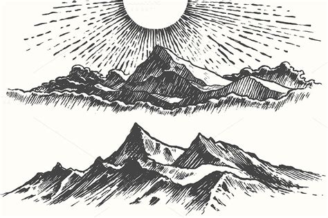 Best Mountain Range Sketch Drawing With Creative Ideas - Sketch Drawing Art