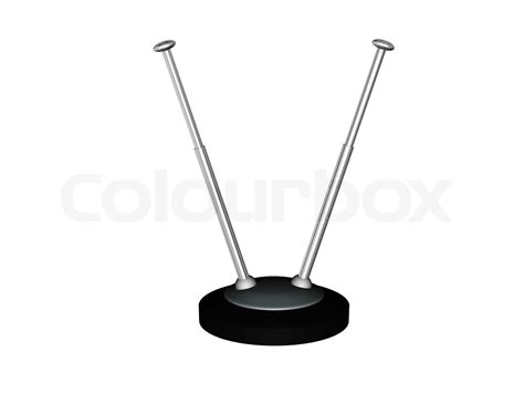 retro tv antenna isolated on white | Stock image | Colourbox