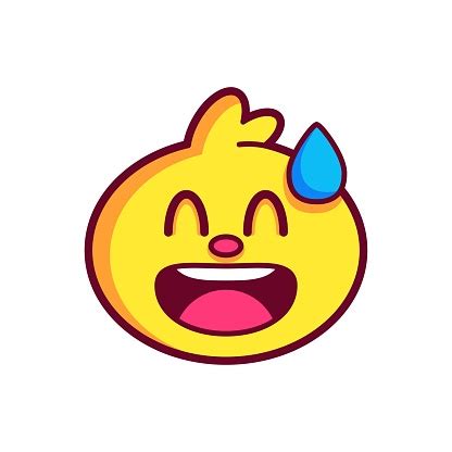 Vector Cartoon Chill Face Emoji Isolated Stock Illustration - Download ...