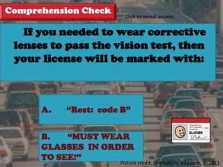 Rules of the road vision test presentation | PPTX