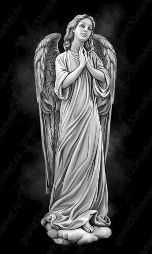 Ангелы на памятник для гравировки: ТОП-150 рисунков ангелов | Black ink ...