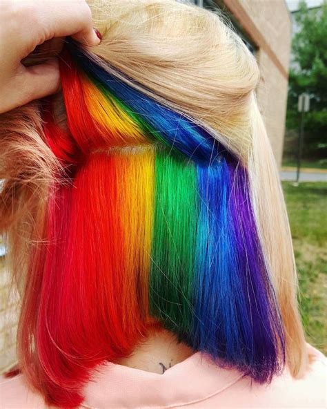 “hidden Rainbow Hair” Trend Conceals Vibrant Colors Beneath Naturally Shaded Locks Rainbow